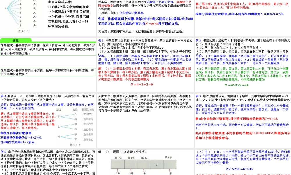 6.1分类加法计数原理与分步乘法计数原理（同步课件）【一堂好课】2021-2022学年高二数学下学期同步精品课堂（人教A版2019选择性必修第三册）.pptx