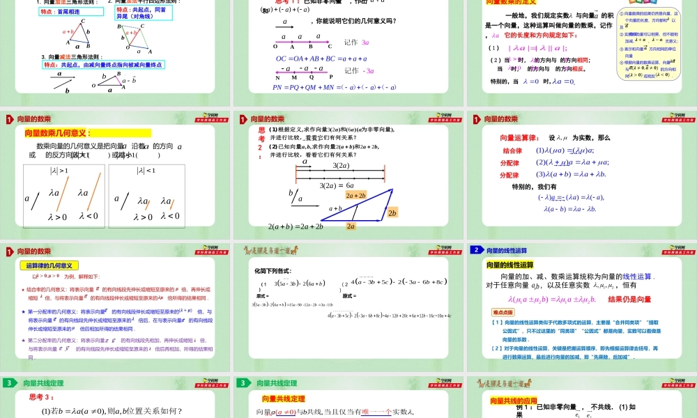 6.2.3 向量的数乘运算（备课件）-【上好课】2021-2022学年高一数学同步备课系列（人教A版2019必修第二册）.pptx