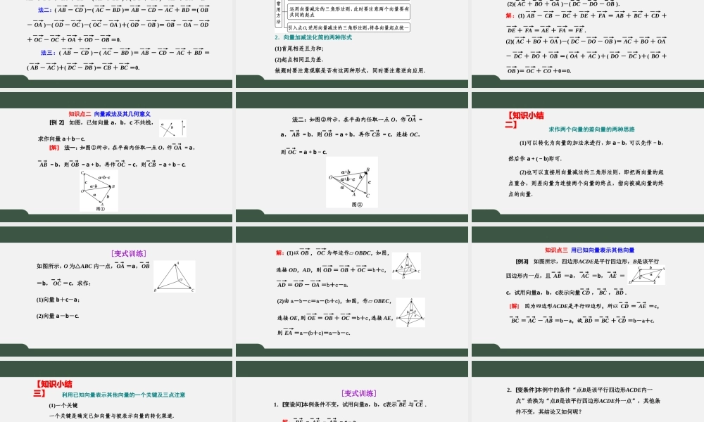 6.2.2 向量的减法运算（课件）-2021-2022学年高一数学同步精品课件+课时作业（人教A版2019必修第二册）.pptx