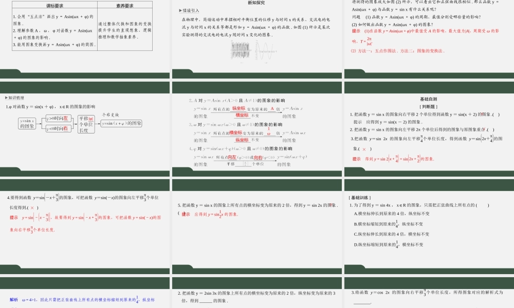 7.3.3函数y＝Asin(ωx＋φ)的图象与性质(第一课时)（课件）-2021-2022学年高一数学同步精品课件（苏教版2019必修第一册）.pptx