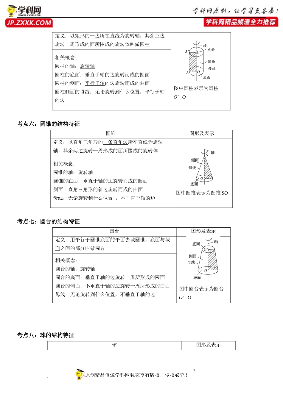 8.1 基本立体图形-2021-2022学年高一数学《考点•题型 •技巧》精讲与精练高分突破（人教A版2019必修第二册）.docx_第3页