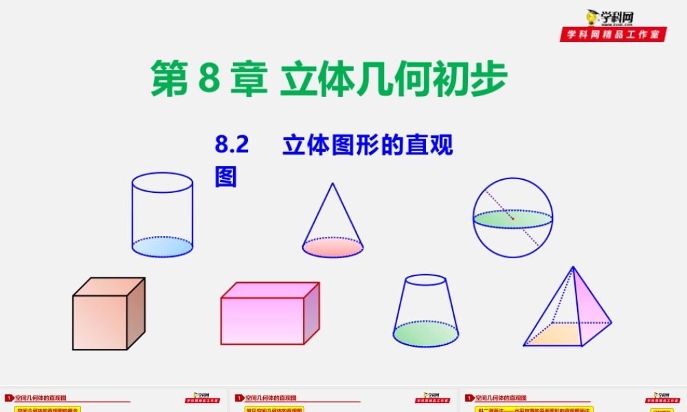 8.2 立体图形的直观图-2020-2021学年高一数学同步教学课件（人教A版2019必修第二册）.pptx