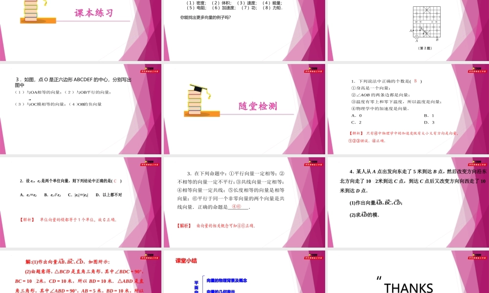 8.1向量的概念(第1课时）（教学课件）-2022-2023学年高一数学同步精品课堂（沪教版2020必修第二册）.pptx