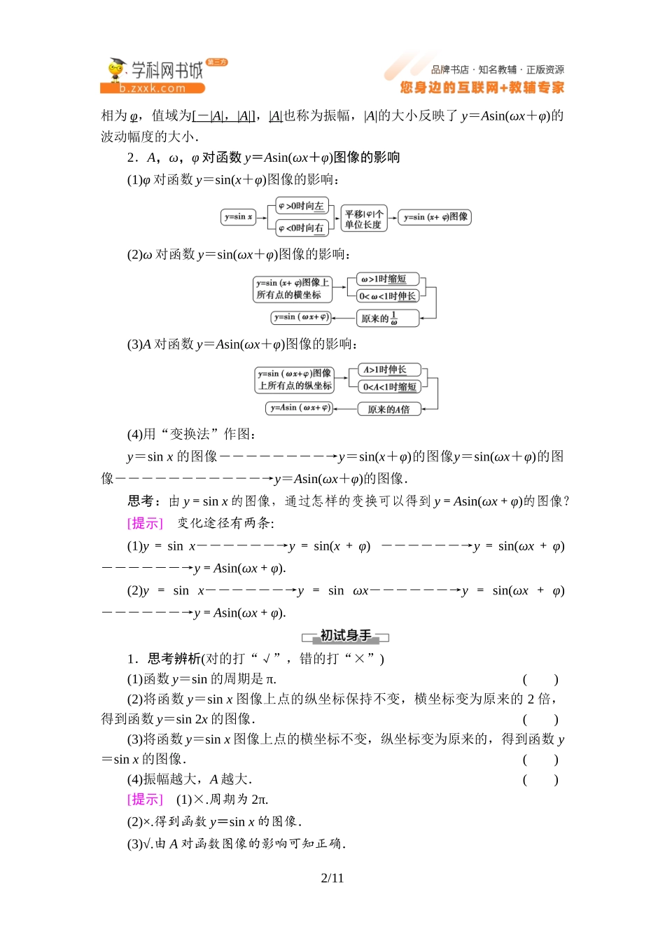 7.3.2 正弦型函数的性质与图像-2021-2022学年新教材高中数学必修第三册【名师导航】同步Word教参(人教B版).doc_第2页