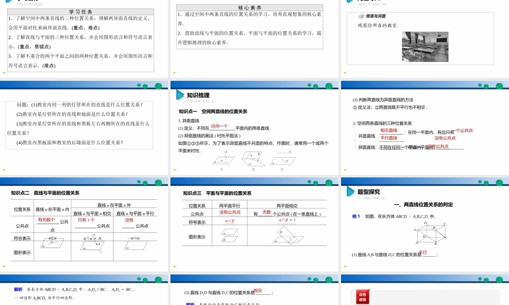 8.4.2 空间点、直线、平面之间的位置关系-2021-2022学年高一数学同步精品高效讲练课件（人教A版2019必修第二册）.pptx