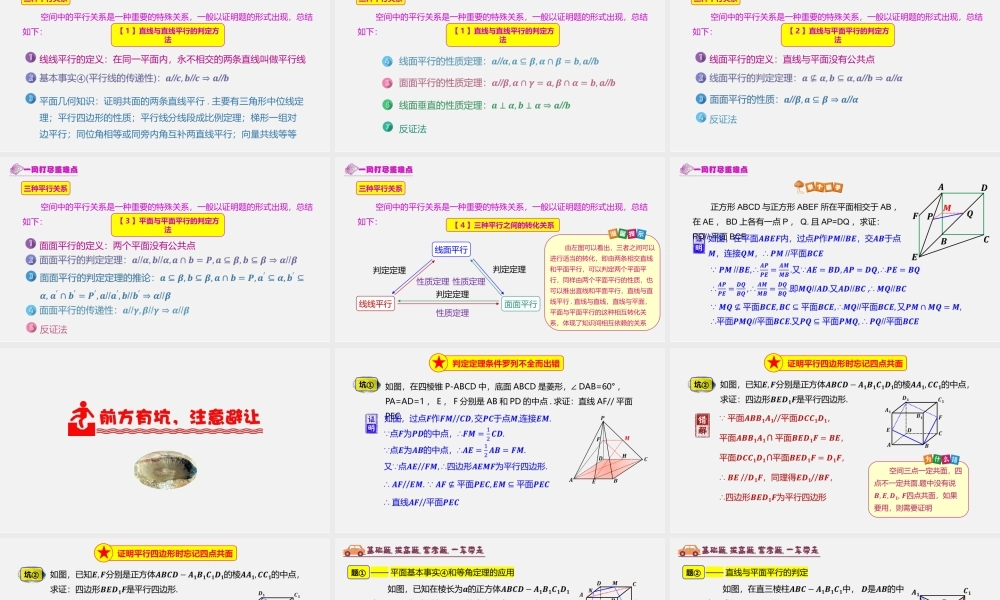 8.5 空间直线、平面的平行（2）-2020-2021学年高一数学必修二教材配套教学课件（人教A版2019）.pptx