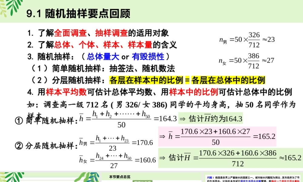 9.2.1 总体取值规律的估计（课件）-2022-2023学年高一数学同步精品课堂（人教A版2019必修第二册）.pptx