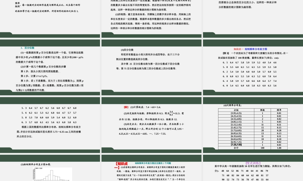 9.2.1-2 总体取值规律的估计和总体百分位数的估计（课件）-2021-2022学年高一数学同步精品课件+课时作业（人教A版2019必修第二册）.pptx