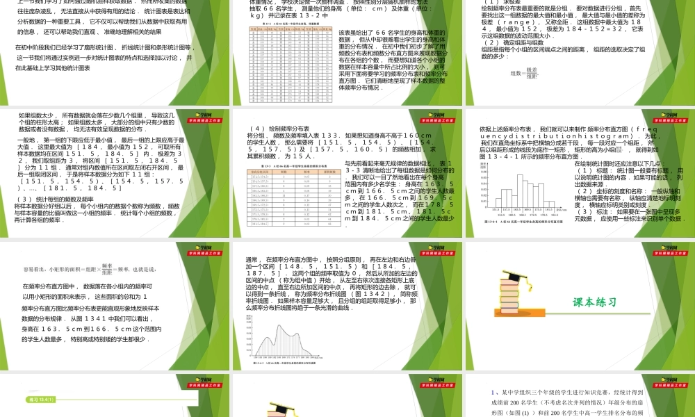 13.4频率分布表和频率分布直方图（第1课时）（课件）-【教材配套课件+作业】2022-2023学年高二数学精品教学课件（沪教版2020必修第三册）.pptx