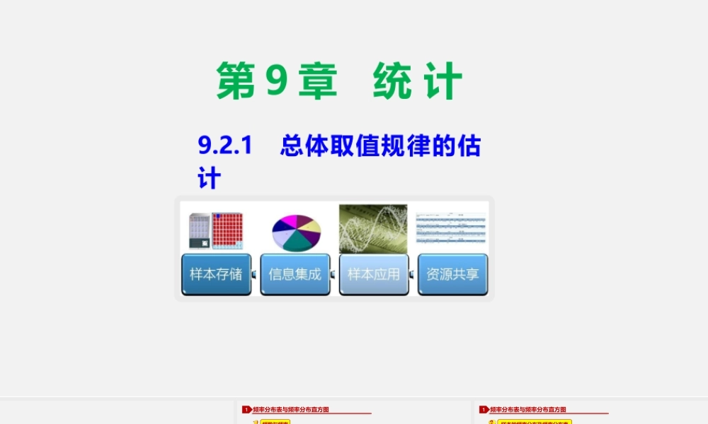 9.2.1 总体取值规律的估计-2020-2021学年高一数学同步教学课件（人教A版2019必修第二册）.pptx