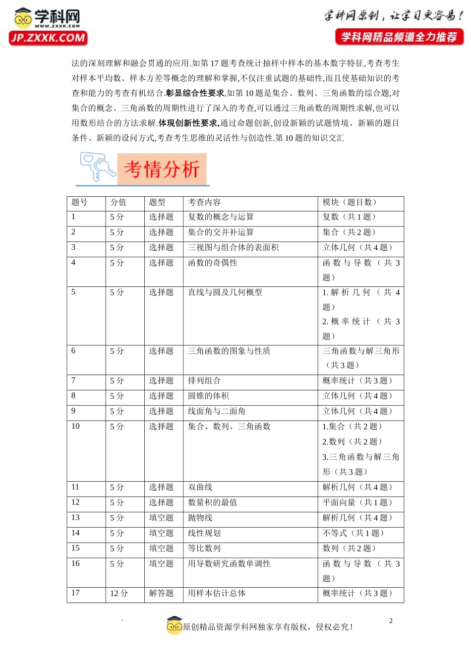 2023年高考数学真题完全解读（全国乙卷理科）.docx_第2页