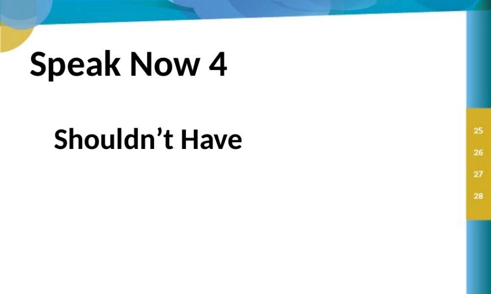 Speak Now 4-7-2 shouldn't have.pptx