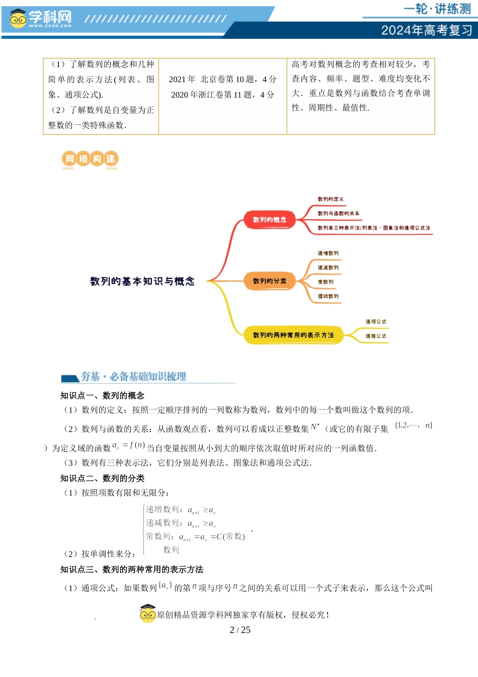 第01讲 数列的基本知识与概念（六大题型）（讲义）（解析版）.docx_第2页