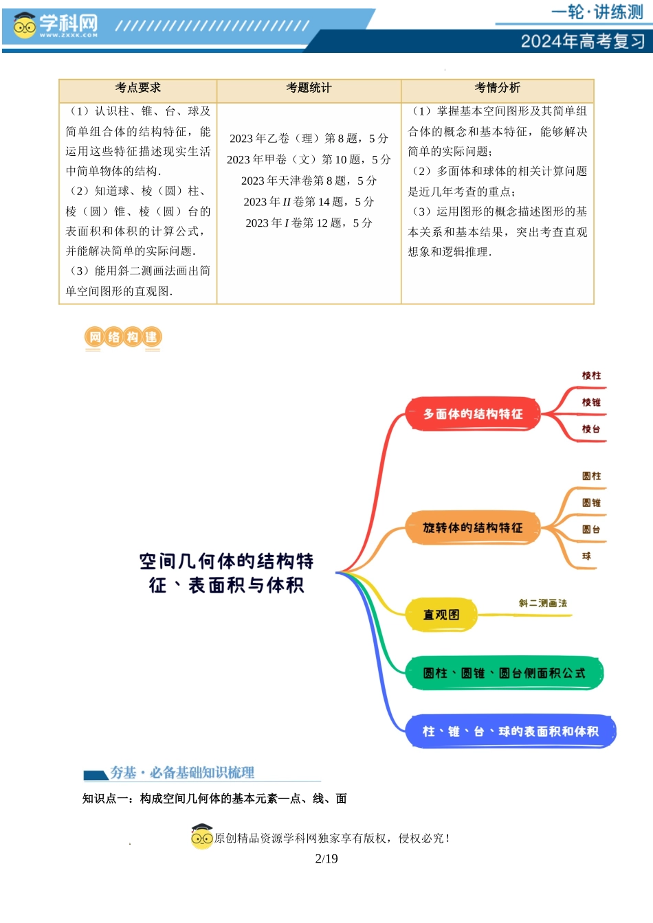 第01讲 空间几何体的结构特征、表面积与体积（六大题型）（讲义）（原卷版）.docx_第2页