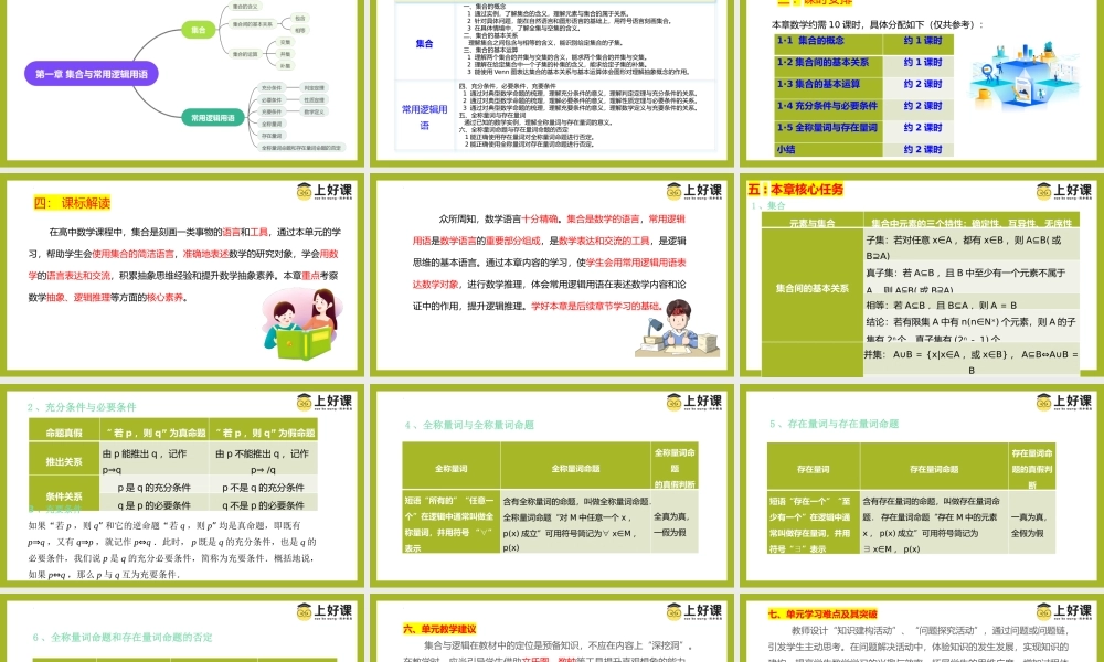 第1章 集合与常用逻辑用语（单元解读）-【上好课】高一数学同步备课系列（人教A版2019必修第一册）.pptx