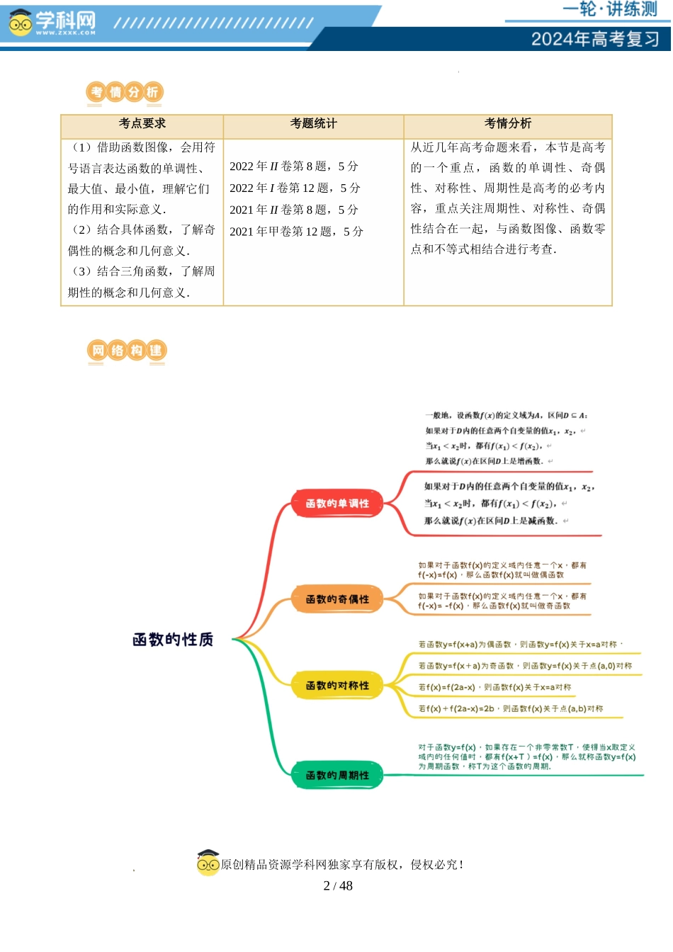第02讲 函数的性质：单调性、奇偶性、周期性、对称性（十三大题型）（讲义）（解析版）.docx_第2页