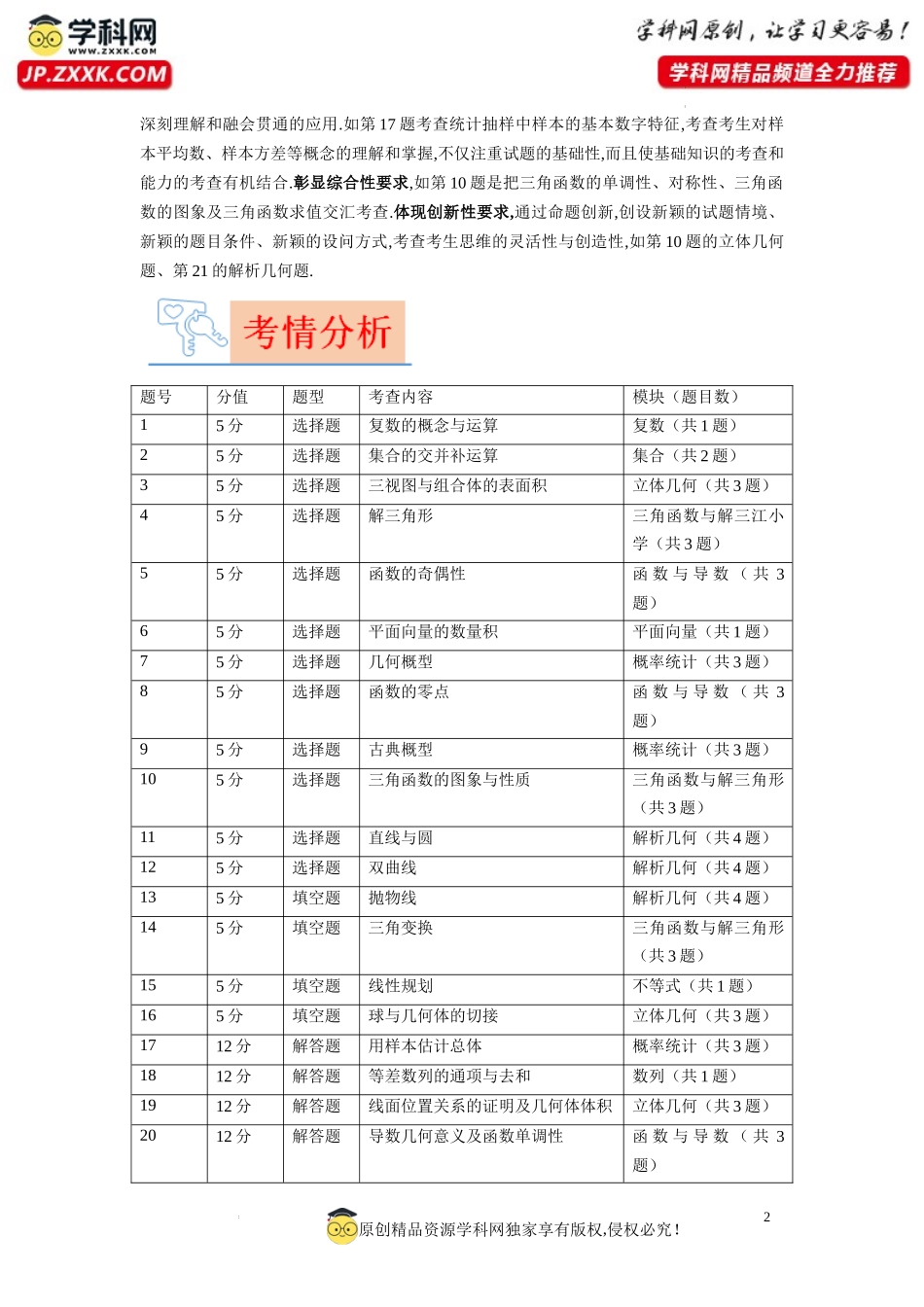 2023年高考数学真题完全解读（全国乙卷文科）.docx_第2页