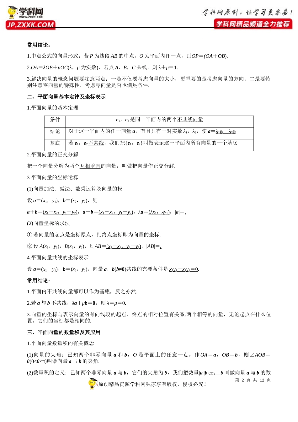 第9-12章 知识梳理-2022-2023学年高一数学下学期期中期末挑战满分冲刺卷（苏教版2019必修第二册江苏专用）.docx_第2页