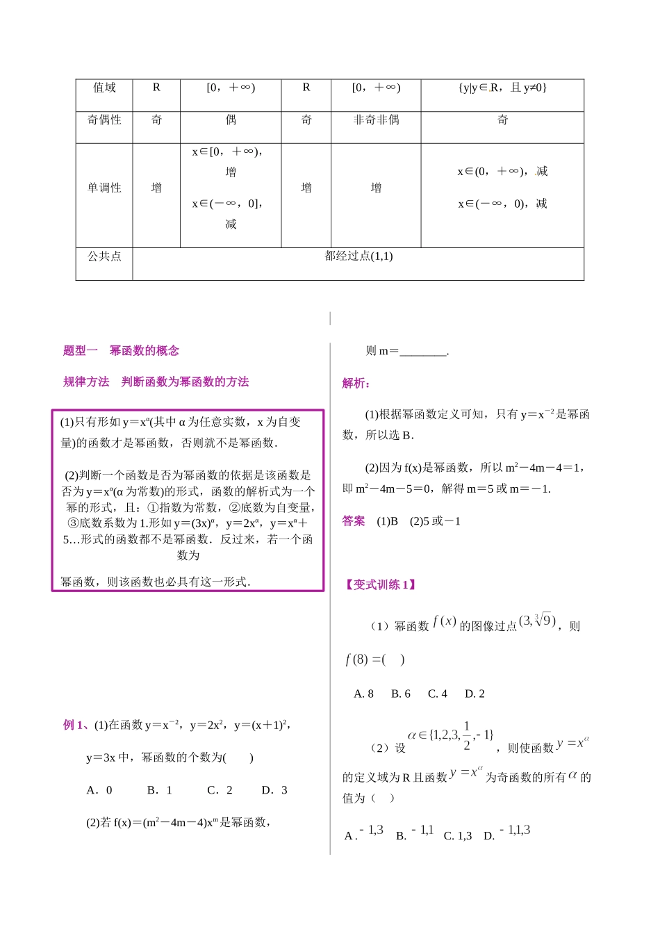 第12讲幂函数-人教A版高中数学必修一讲义（解析版）.docx_第2页