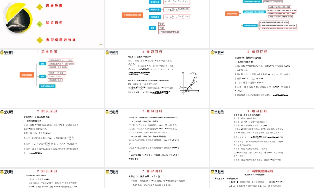 第五章 一元函数的导数及其应用（考点串讲课件）-2023-2024学年高二数学上学期期末考点大串讲（人教A版2019）.pptx