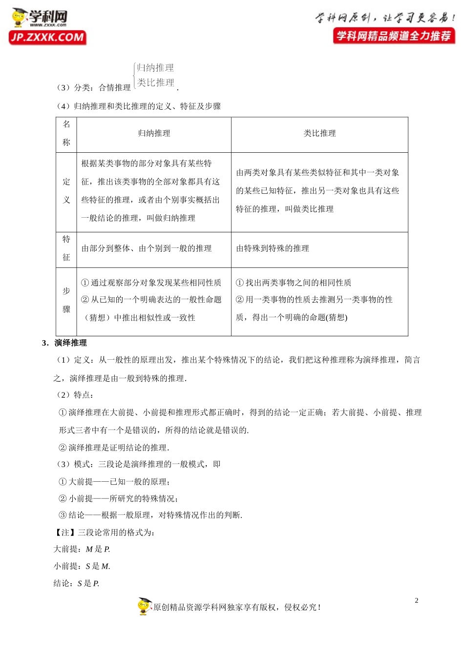 考点49 推理与证明-备战2021年高考数学（文）一轮复习考点帮.docx_第2页