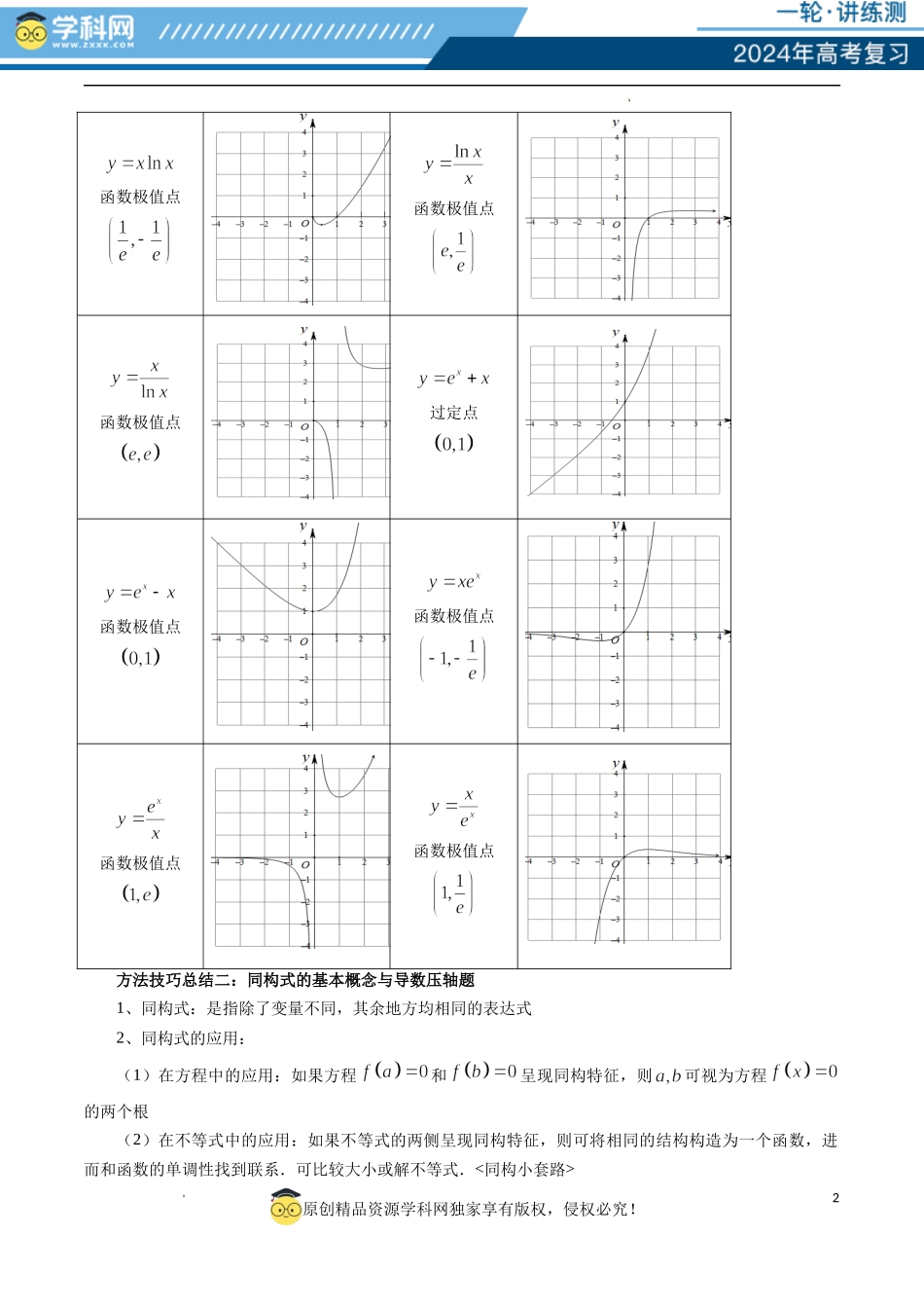 重难点突破11 导数中的同构问题（六大题型）（原卷版）.docx_第2页