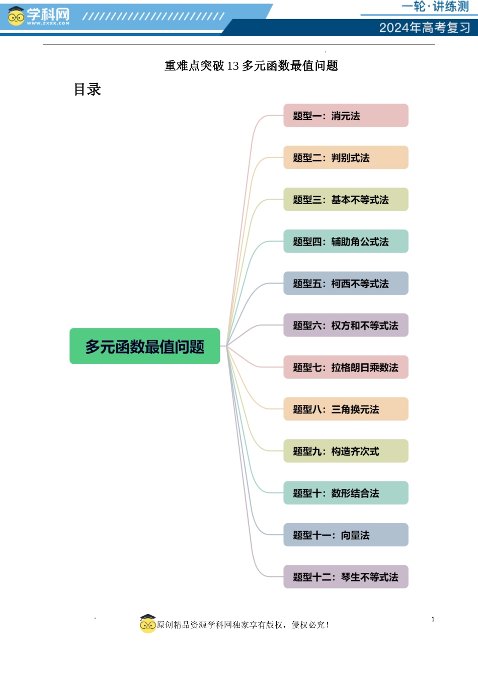 重难点突破13 多元函数最值问题（十二大题型）（原卷版）.docx_第1页