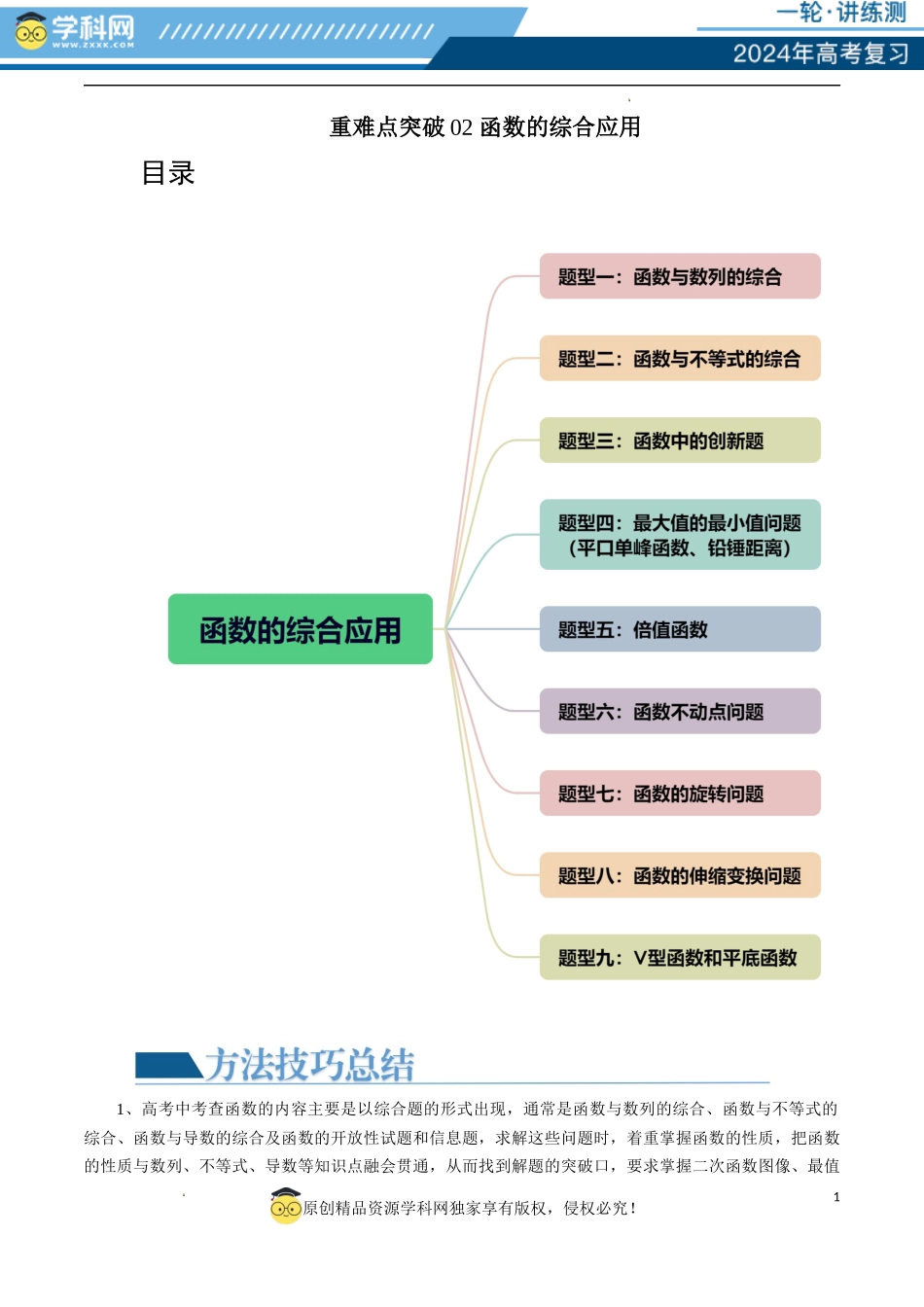 重难点突破02 函数的综合应用（原卷版）.docx_第1页
