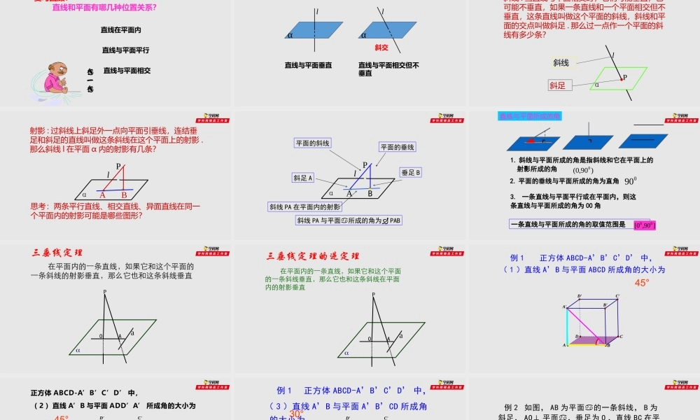 [30280271]第05讲 直线与平面所成角、二面角（课件）-2021-2022学年高二数学课件讲义同步与高考高分突破（沪教版2020）.pptx