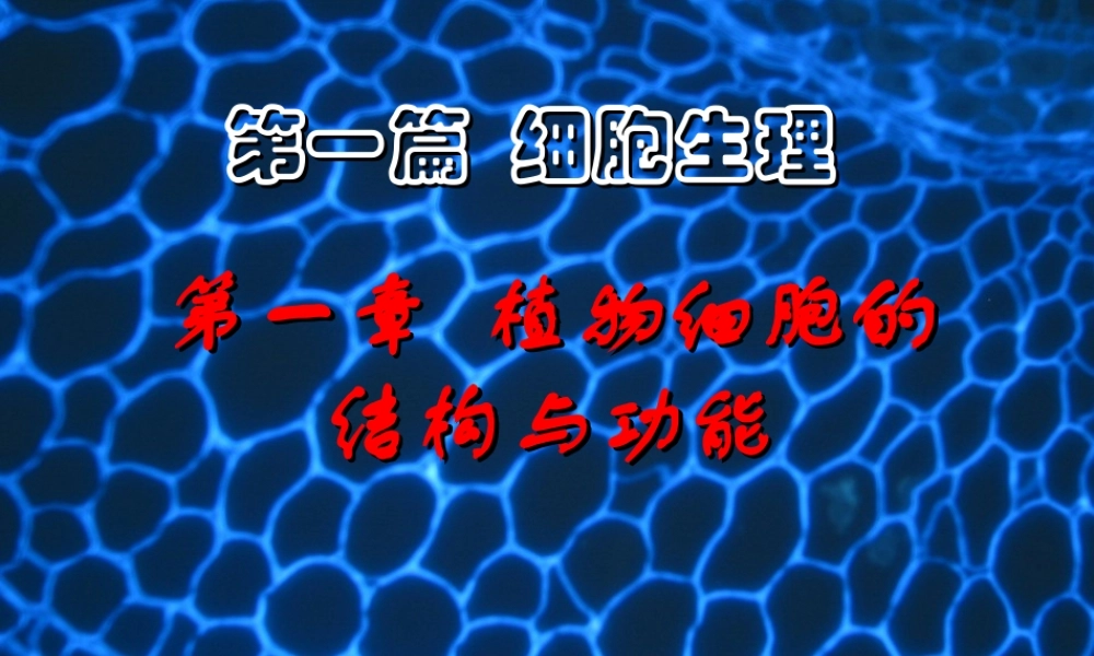 第一章 植物细胞的结构和功能.ppt