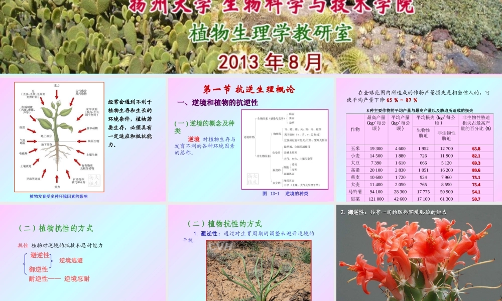 第十三章 植物的抗逆生理2009(1)s.PPT