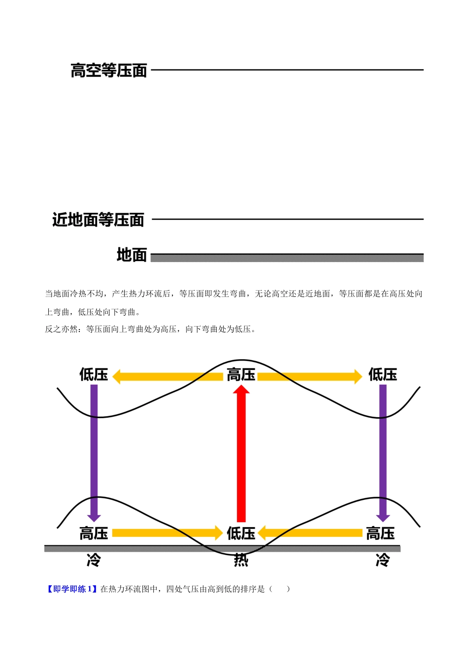 2.2.2 大气热力环流（学生版）-高一地理同步精品讲义（人教版2019必修第一册）.docx_第3页