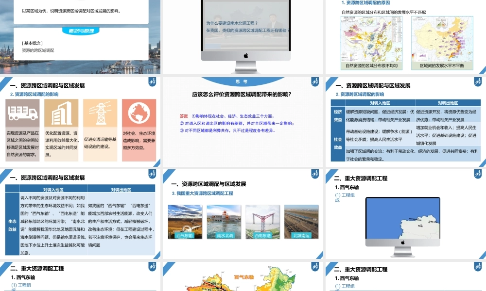 2024年高考地理一轮复习（新人教版） 第3部分　第4章　课时66　资源跨区域调配.pptx