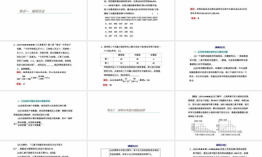 【精品课件】第01讲 随机抽样、用样本估计总体-备战2022年高考数学一轮复习精品课件（新高考地区专用）.pptx