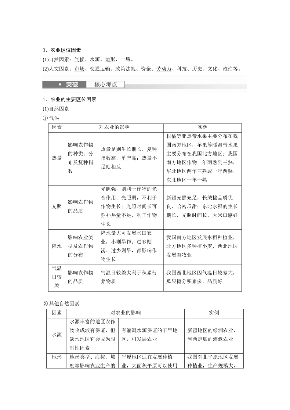 2024年高考地理一轮复习（新人教版） 第2部分　第3章　第1讲　课时48　农业区位因素.docx_第2页