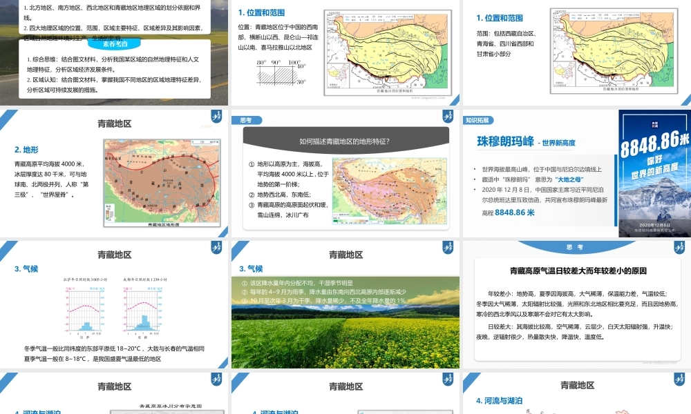 2024年高考地理一轮复习（新人教版） 第5部分　第2章　第2讲　课时89　青藏地区.pptx