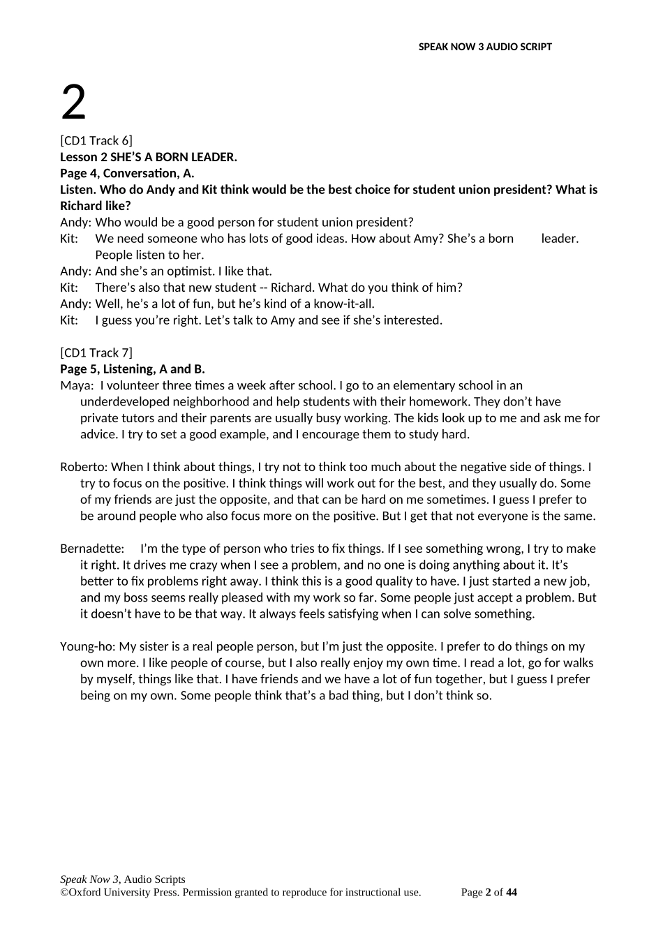 Speak Now 3 - Class Audio Script.doc_第2页