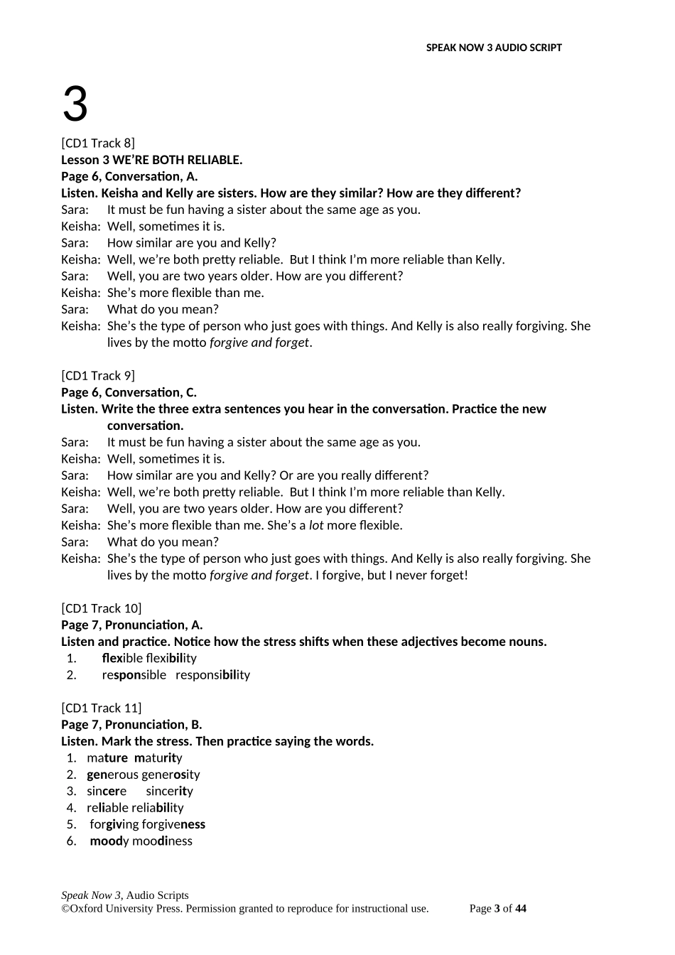 Speak Now 3 - Class Audio Script.doc_第3页