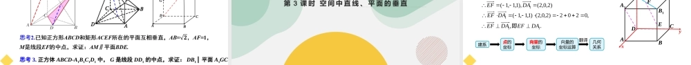 1.4.1 用空间向量研究直线、平面的位置关系（含3课时）（教学课件）-2023-2024学年高二数学同步精品课堂（人教A版2019选择性必修第一册）.pptx