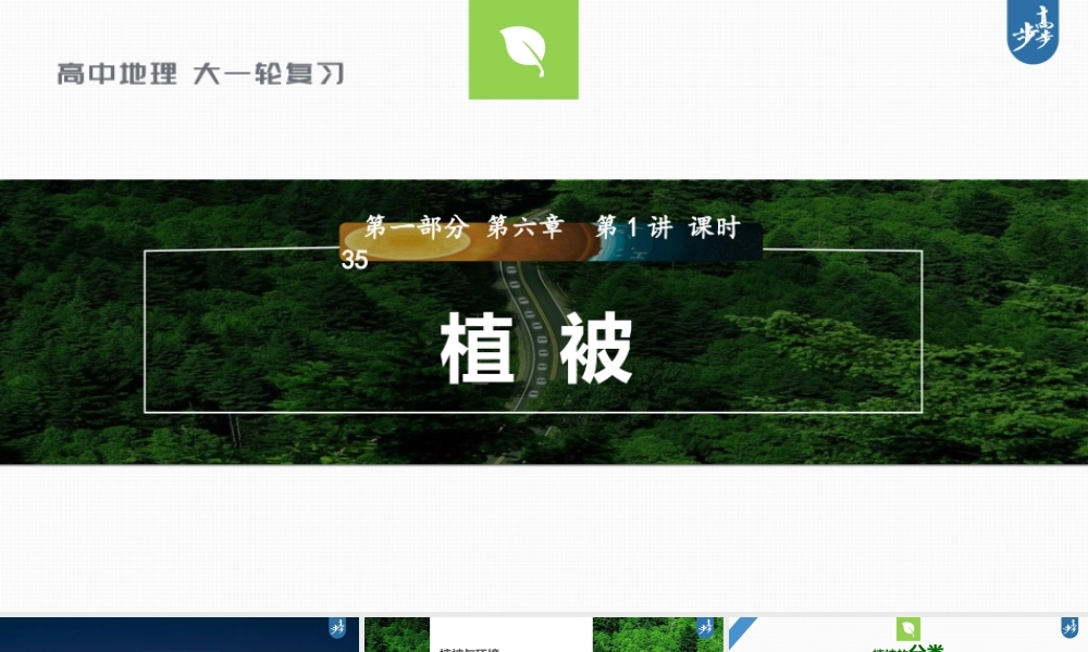 2024年高考地理一轮复习（新人教版） 第1部分第6章 第1讲 课时35　植被.pptx