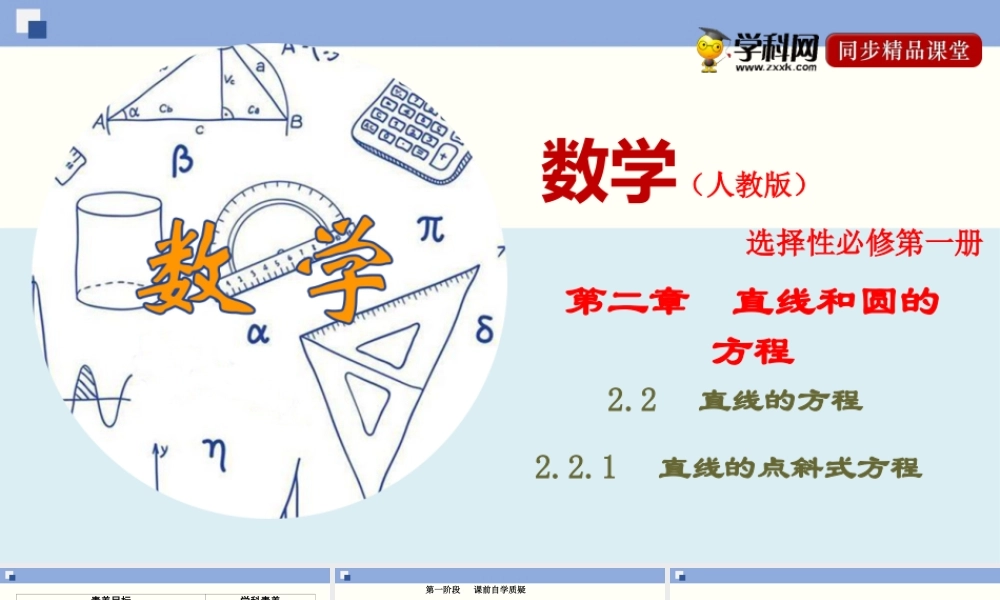 2.2.1 直线的点斜式方程（PPT）-2020-2021学年上学期高二数学同步精品课堂（新教材人教A版选择性必修第一册）.ppt