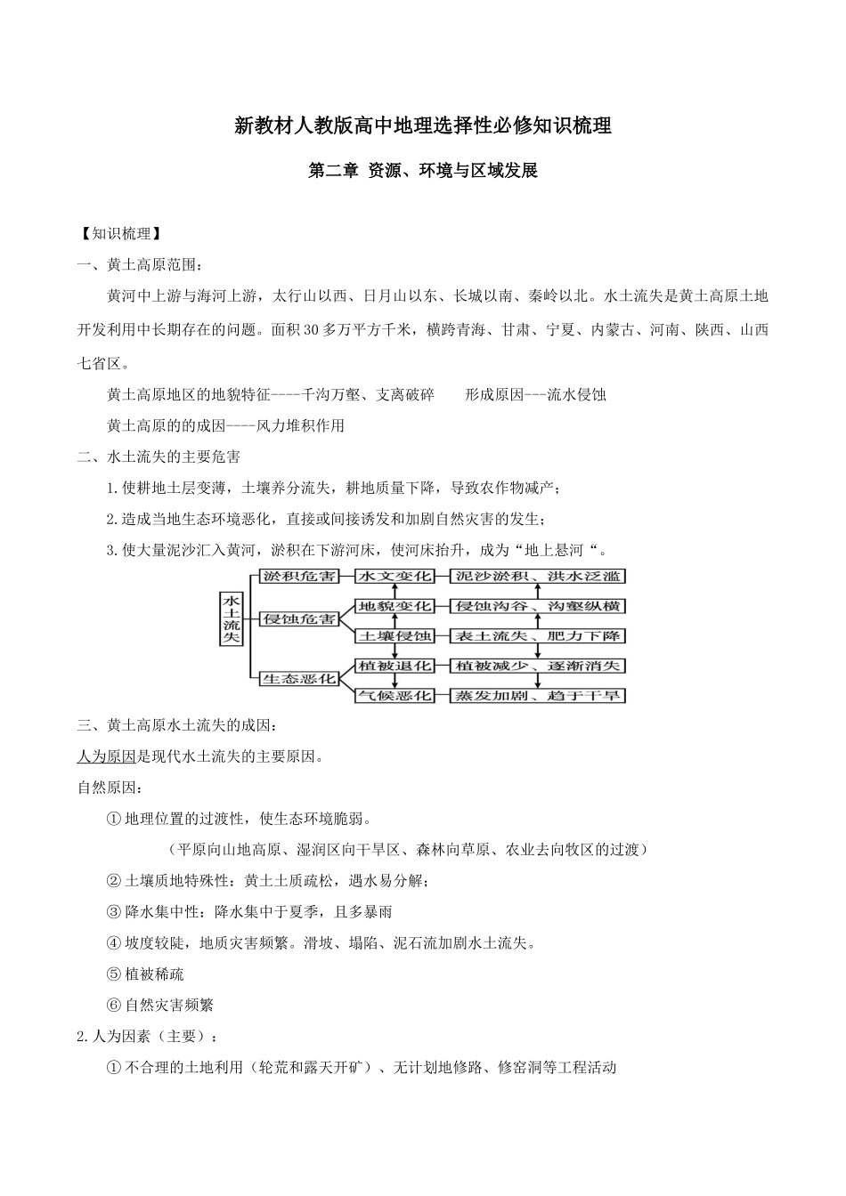 新教材人教版高中地理选择性必修2 第二章 资源 环境与区域发展 知识梳理.docx_第1页