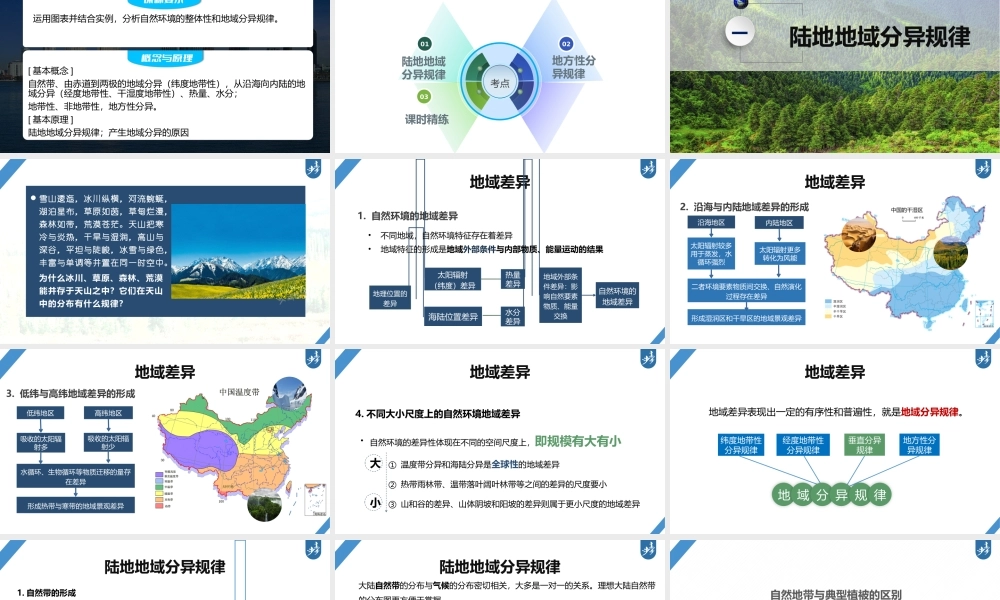 2024年高考地理一轮复习（新人教版） 第1部分第6章 第2讲 课时38　陆地地域分异规律　地方性分异规律.pptx
