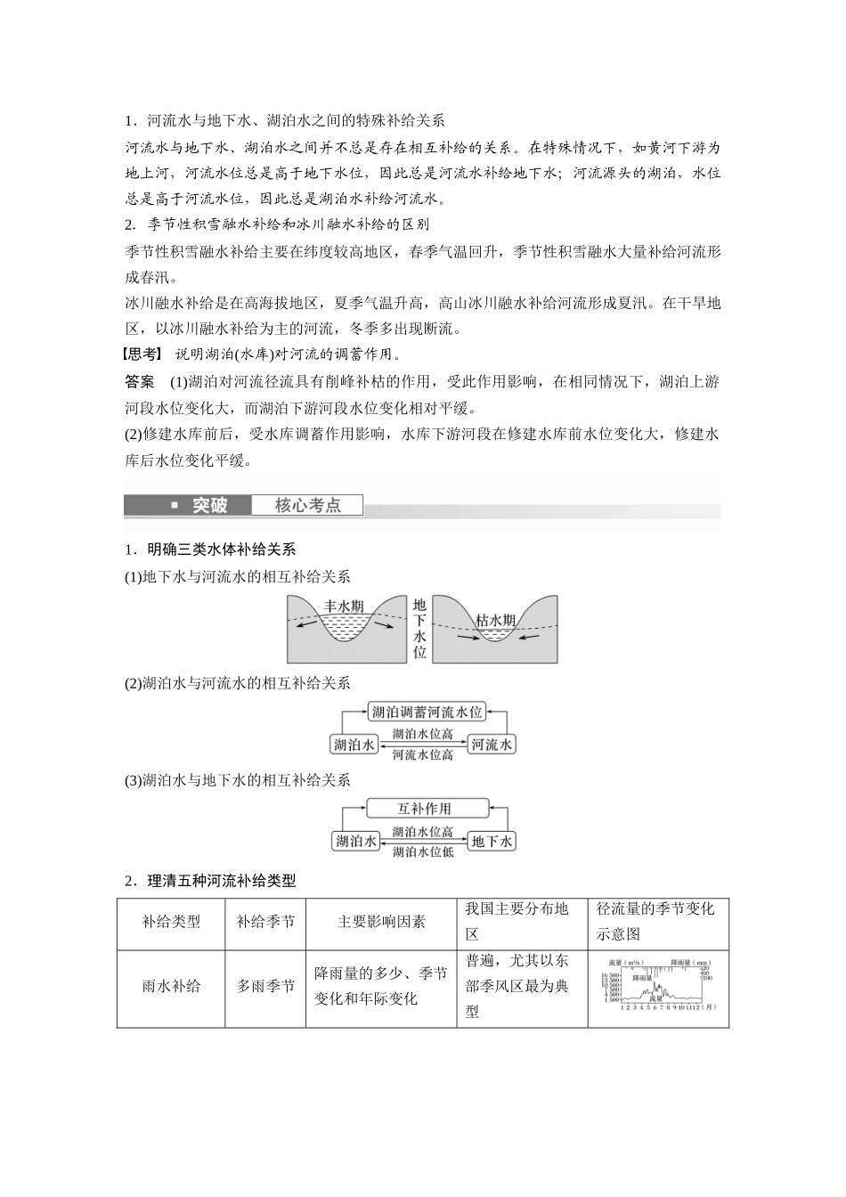 2024年高考地理一轮复习（新人教版） 第1部分　第4章　课时23　陆地水体及其相互关系.docx_第2页
