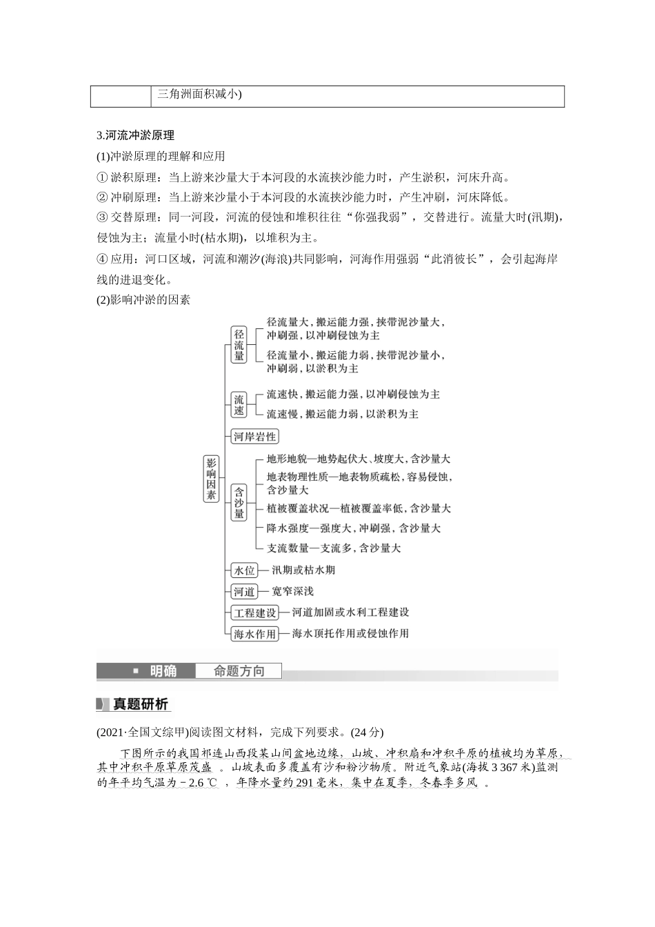 2024年高考地理一轮复习（新人教版） 第1部分　第5章　第3讲　课时30　冲积平原的形成.docx_第2页