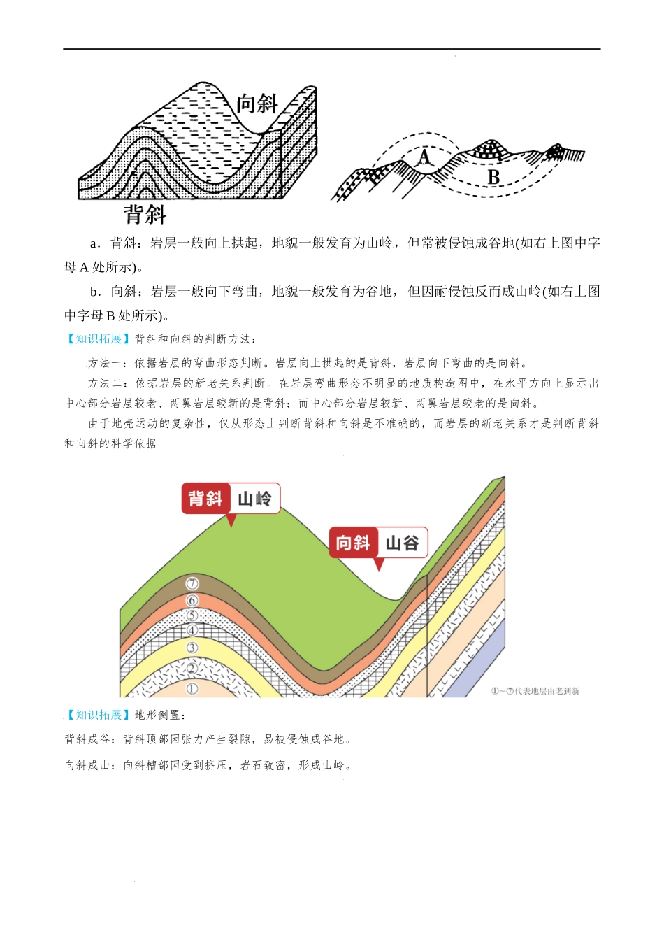 2.2 构造地貌的形成（教师版）-高二地理同步精品讲义（人教版2019选择性必修1）.docx_第2页