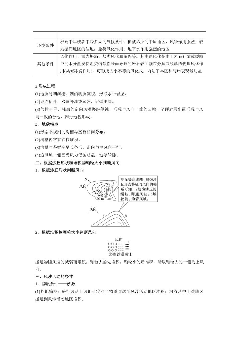 2024年高考地理一轮复习（新人教版） 第1部分　第5章　第4讲　课时33　风沙地貌.docx_第2页