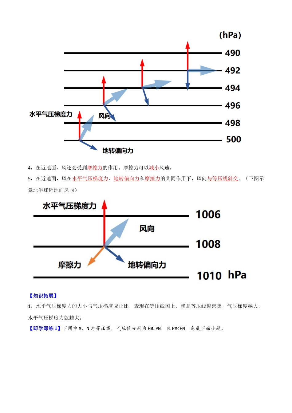 2.2.3 大气的水平运动——风（教师版）-高一地理同步精品讲义（人教版2019必修第一册）.docx_第3页