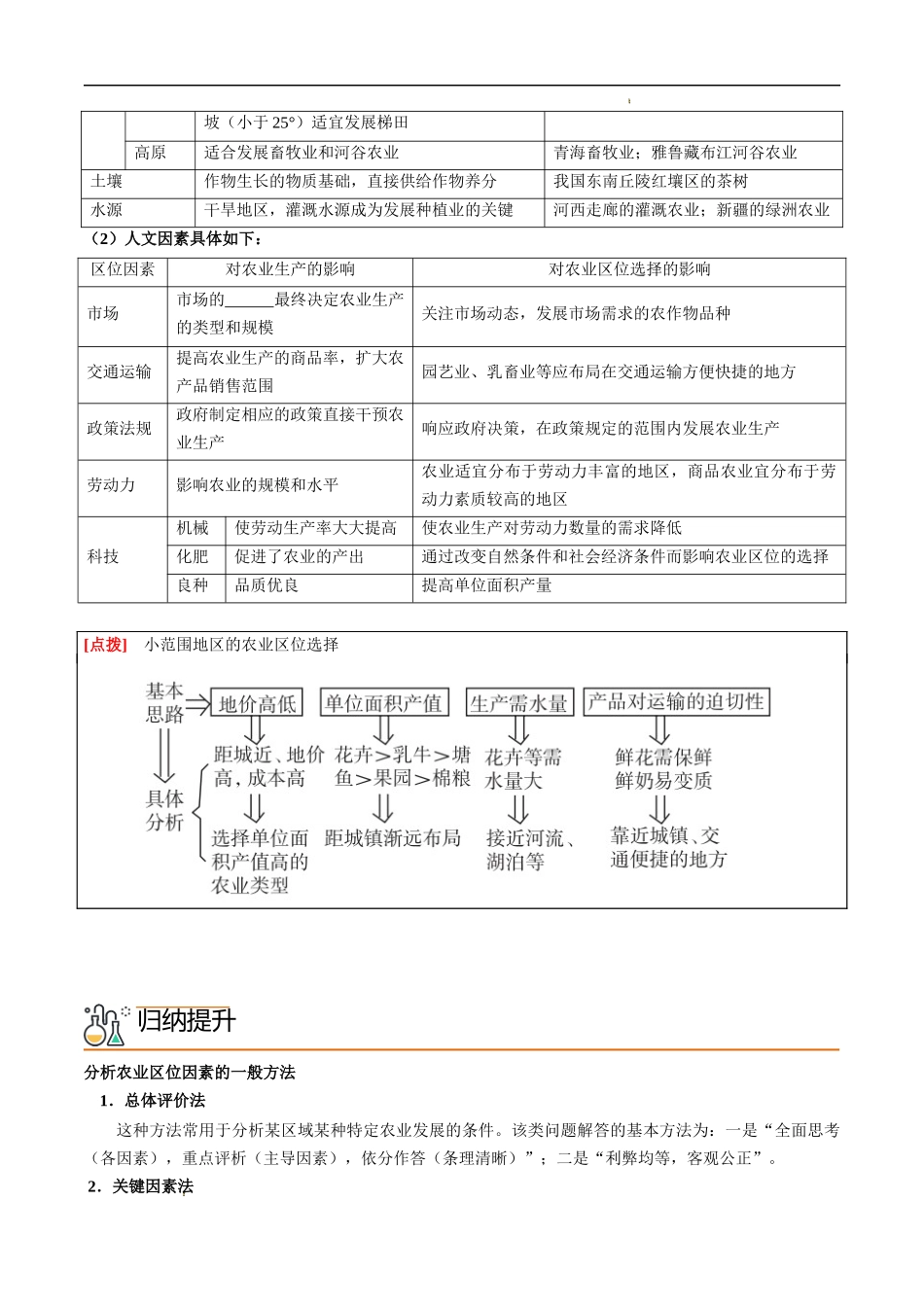 3.1 农业区位因素及其变化（教师版）-高一地理同步精品讲义（人教版2019必修第二册）.docx_第3页