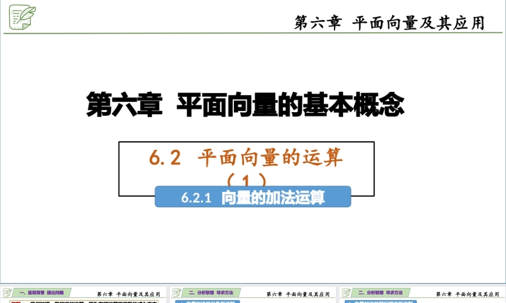[26935501]6.2.1平面向量的加法运算 课件-2020-2021学年高中数学人教A版(.pptx